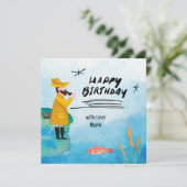Carte Amateurs de pêche Anniversaire (Debout devant)