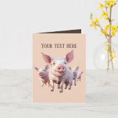 Carte Amateurs de porc mignon ajouter un message (Fleur jaune)