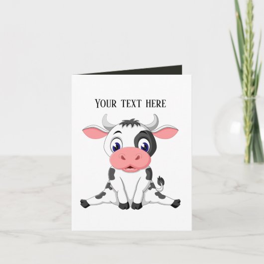Carte Amateurs de vache mignonne personnalisable (Devant)