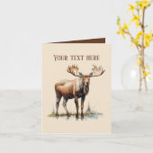 Carte Amateurs mignons d'orignal ajouter du texte (Fleur jaune)