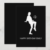 Carte amatrice de football fille heureux (Devant / Derrière)