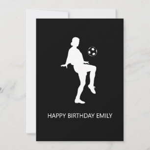 Carte amatrice de football fille heureux