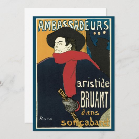 Carte Ambassadeurs, Artistide Bruant par Toulouse Lautre (Devant / Derrière)