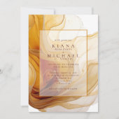 Carte Amber Brandy Abstrait Ink Mariage ID1089 (Devant)