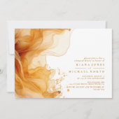 Carte Amber Brandy Dîner de répétition d'encre Abstraite (Devant)