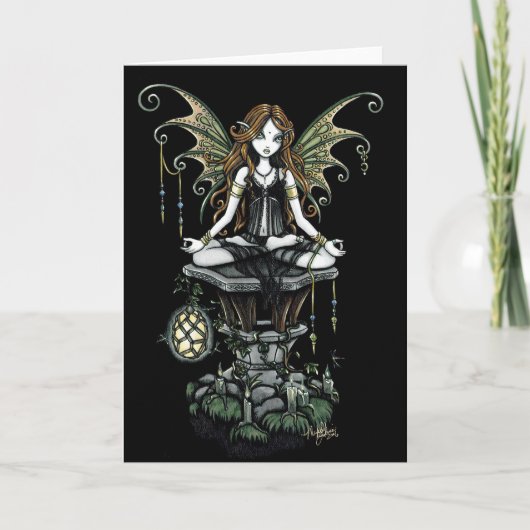 Carte "Amber" Gothic Lotus Nature Faerie Art (Devant)