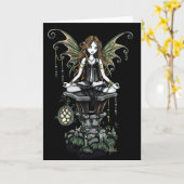 Carte "Amber" Gothic Lotus Nature Faerie Art (Fleur jaune)