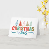Carte Ambiance de Noël - Conception d'arbres de Noël col (Fleur jaune)