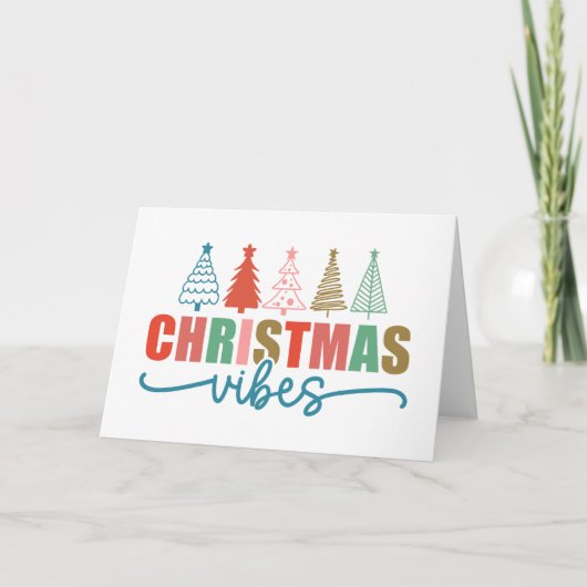 Carte Ambiance de Noël - Conception d'arbres de Noël col (Devant)
