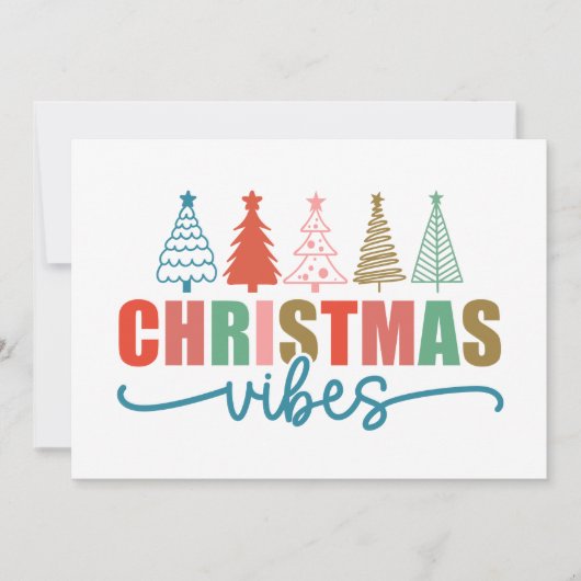 Carte Ambiance de Noël - Conception d'arbres de Noël col (Devant)