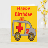 Carte Ambulance 2e cadeau d'anniversaire (Fleur jaune)
