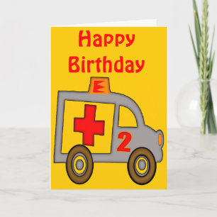 Carte Ambulance 2e cadeau d'anniversaire