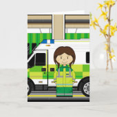 Carte Ambulance de dessin et EMT (Fleur jaune)