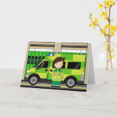 Carte Ambulance de dessin et EMT (Fleur jaune)