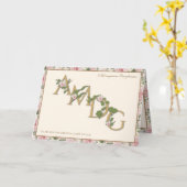 Carte AMDG Prière religieuse Vintage florale catholique (Fleur jaune)