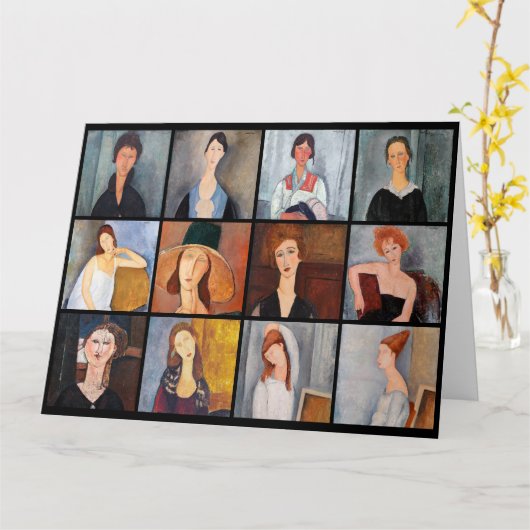 Carte Amedeo Modigliani - Collage de chefs-d'oeuvre (Fleur jaune)