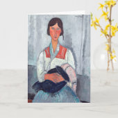 Carte Amedeo Modigliani - Femme tzigane avec bébé (Fleur jaune)