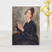 Carte Amedeo Modigliani - Portrait de Dedie Hayden (Fleur jaune)