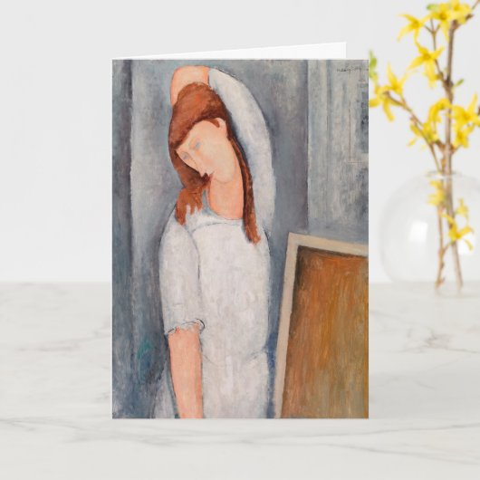 Carte Amedeo Modigliani - Portrait Jeanne Hebuterne #1 (Fleur jaune)