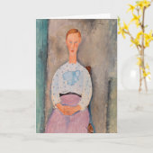 Carte Amedeo Modigliani - Une fille avec une blouse Polk (Fleur jaune)