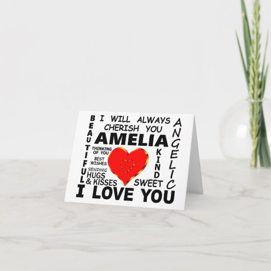 Carte Amelia je t'aime (Devant)