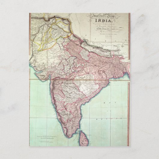 Carte améliorée de l'Inde publiée à Londres 1820 (Devant)