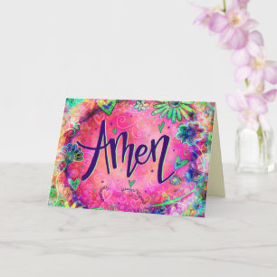 Carte Amen Joli rose Whimsical Floral tendance