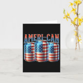 Carte Ameri-can Funny Bière Can Drapeau Patriotique 4 Ju (Fleur jaune)