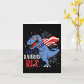Carte Ameri Saurus Rex 4 juillet Indépendance des dinosa (Fleur jaune)