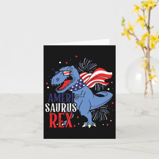 Carte Ameri Saurus Rex 4 juillet Indépendance des dinosa (Fleur jaune)