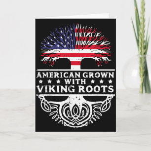 Carte Américain cultivé avec des racines vikings Drapeau