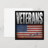 CARTE AMÉRICAIN DES VÉTÉRANS DE DRAPEAU MERCI 4 JUILLET (Devant / Derrière)