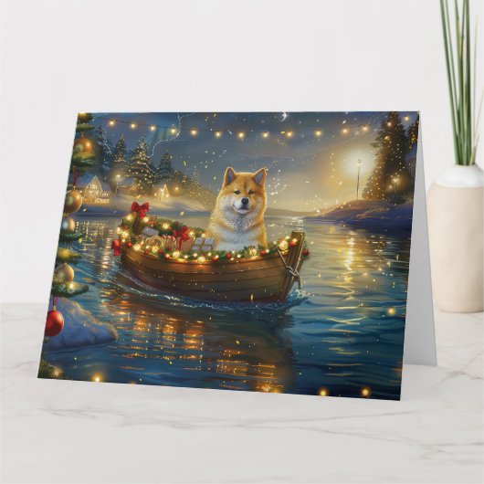 Carte American Akita Christmas Festive Voyage (Devant)