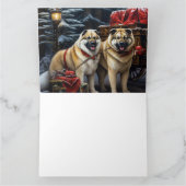 Carte American Akita Snowy Sleigh Ride Décor de Noël (Intérieur)