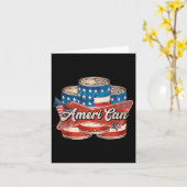 Carte American Ameri 4 juillet Retro Usa Beer Part (Fleur jaune)