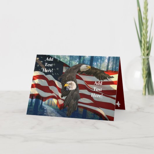 Carte American Bald Eagle American Flag Sympathie (Devant)