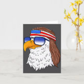 Carte American Bald Eagle Mullet 4th Of July Funny Usa  (Fleur jaune)