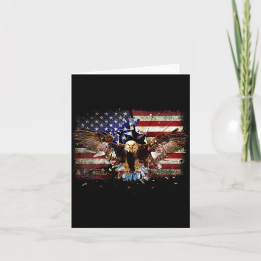 Carte American Bald Eagle Usa Flag Patriotic Eagle 4th O (Devant)