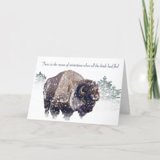 Carte American Bison Art Christmas Card