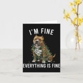 Carte American Bully Christmas I'm Fine Everything Is Fi (Fleur jaune)