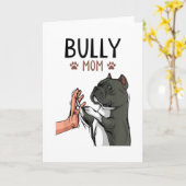 Carte American Bully Mom Cute Dog (Fleur jaune)