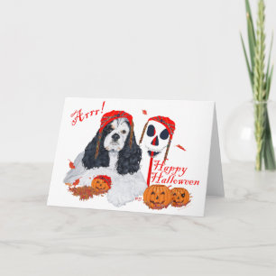 Carte American Cocker Spaniel Halloween