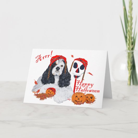 Carte American Cocker Spaniel Halloween (Devant)