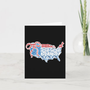 Carte American Coquette Bow Patriotic Freedom Happy 4th