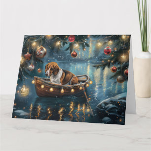 Carte American English Foxhound Christmas Festive Voyage