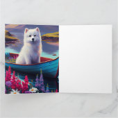Carte American Eskimo Dog on Paddle : Une aventure Pitto (Intérieur)
