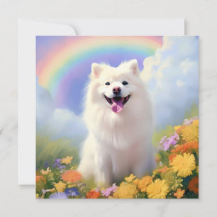 Carte American Eskimo Dog Rainbow Bridge Nom personnalis