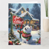 Carte American Eskimo Festive Humour Realtor Noël (Devant)