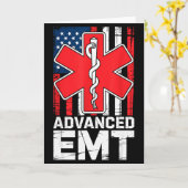 Carte American Flag Advanced Emt Aemt Medical Technician (Fleur jaune)