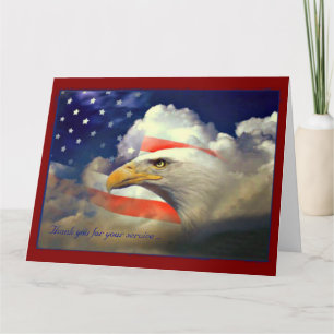 Carte American Flag and Eagle Veterans Day Card